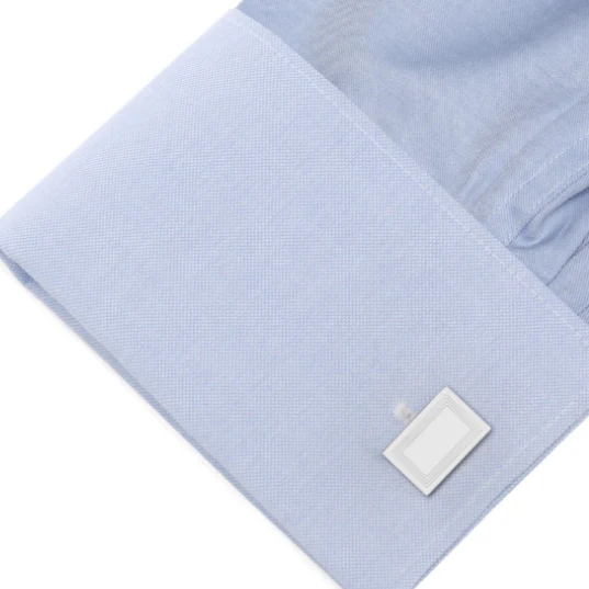 STERLING SILVER ETCHED FRAME RECTANGLE DYLAN CUFFLINKS - Image 2